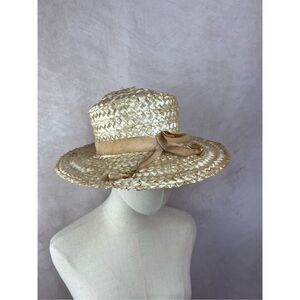 Vintage 1960s Mod Straw Woven Hat